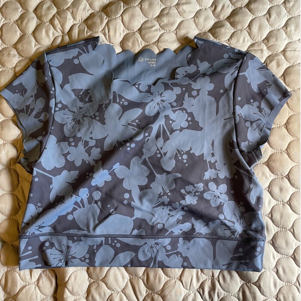 Aerie Floral Workout Crop Top